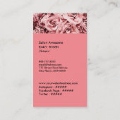 クラシカルなピンク色のバラ VISITENKARTE (Rückseite)