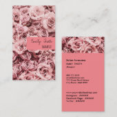 クラシカルなピンク色のバラ VISITENKARTE (Vorne/Hinten)