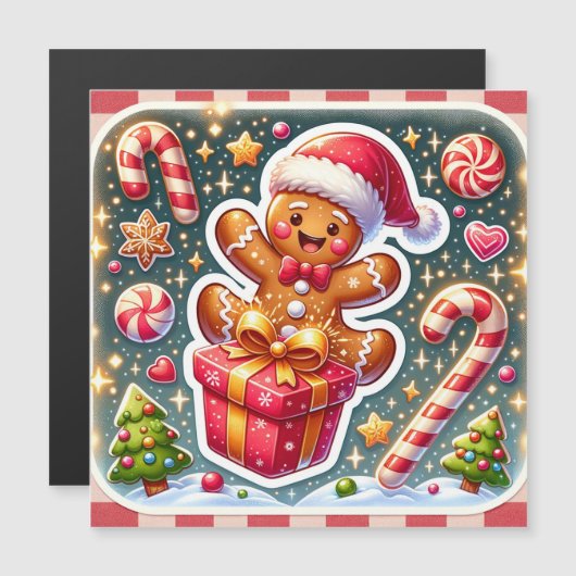 クリスマスとジンジャーブレッドマン MAGNETKARTE (Vorne/Hinten)