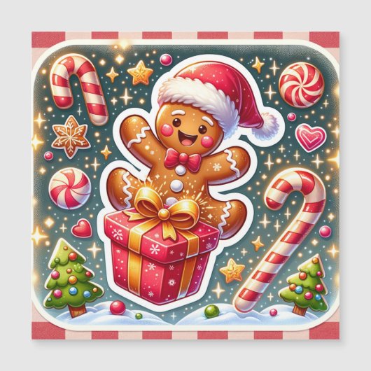 クリスマスとジンジャーブレッドマン MAGNETKARTE (Vorderseite)