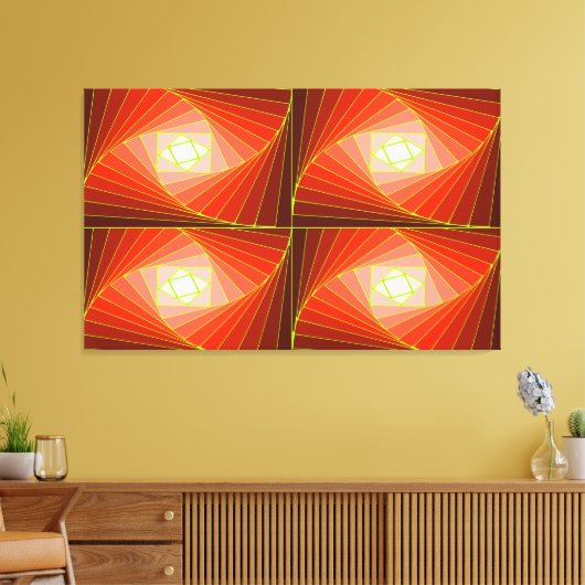 クワッドスパイラル レッド LEINWANDDRUCK (Insitu (Wohnzimmer))