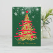 グリーンエレガントなクリスマスカード♡ FEIERTAGSKARTE (Stehend Vorderseite)