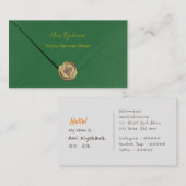 グリーンカラーのレター風デザイン VISITENKARTE (Vorne/Hinten)