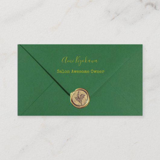 グリーンカラーのレター風デザイン VISITENKARTE (Vorderseite)