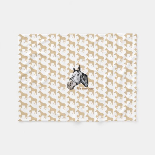 ケイメイ牧場　グラマーちゃん シルエット＆顔出し FLEECEDECKE (Vorderseite (Horizontal))