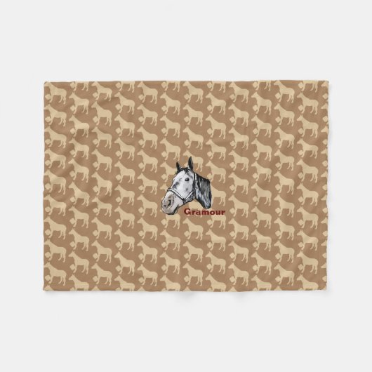 ケイメイ牧場　グラマーちゃん シルエット＆顔出し FLEECEDECKE (Vorderseite (Horizontal))