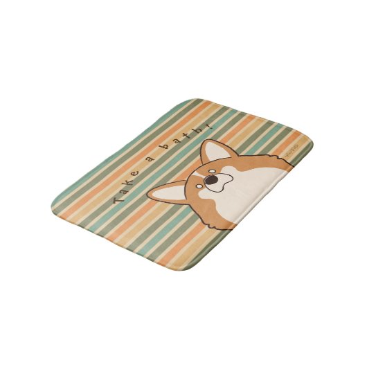 コーギー "コギたま(レッド)" -Retro- Badematte (Schrägansicht)