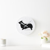 コーギー 掛け時計 Welsh Corgi clock Runde Wanduhr (Zuhause)