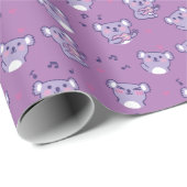 コ ア ラ Koala spielen Gitarre lila Geschenkpapier (Rolleneckpunkt)