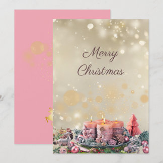ゴージャス ゴールド×ピンクのクリスマスカード♡ FEIERTAGSKARTE