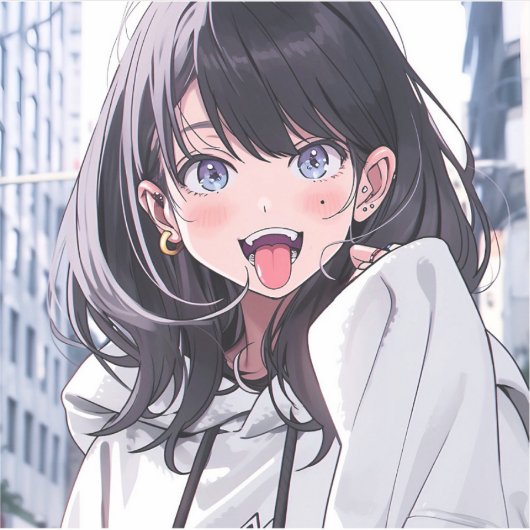 シール|あっかんベーJK|寿司娘 GenerativeAI Aufkleber (Vorderseite)