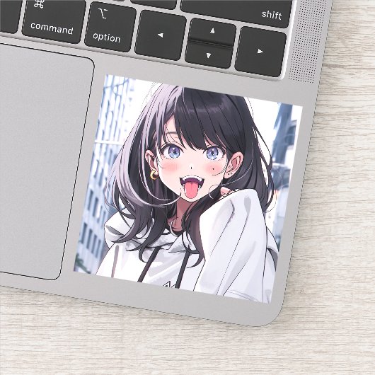 シール|あっかんベーJK|寿司娘 GenerativeAI Aufkleber (Detail)