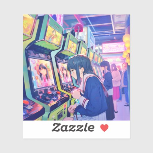 シール Seal｜ゲーセンJK 寿司娘 GenerativeAI Aufkleber (Blatt)