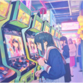 シール Seal｜ゲーセンJK 寿司娘 GenerativeAI Aufkleber (Vorderseite)