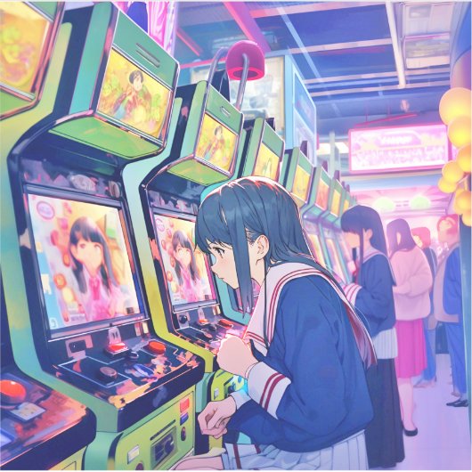 シール Seal｜ゲーセンJK 寿司娘 GenerativeAI Aufkleber (Vorderseite)