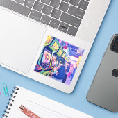 シール Seal|ゲーセンJK 寿司娘 GenerativeAI Aufkleber (Laptop mit iPhone)