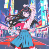 シール Seal|今日もお疲れポーズ 寿司娘 GenerativeAI Aufkleber (Vorderseite)