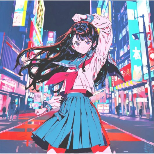 シール Seal|今日もお疲れポーズ 寿司娘 GenerativeAI Aufkleber (Vorderseite)