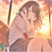 シール Seal|夕日JK 寿司娘 GenerativeAI Aufkleber (Vorderseite)