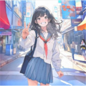 シール Seal｜寄り道JK 寿司娘 GenerativeAI Aufkleber (Vorderseite)