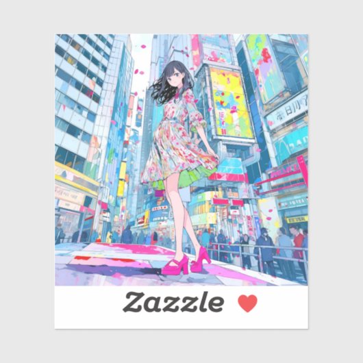 シール Seal|Colorful JK 寿司娘 GenerativeAI Aufkleber (Blatt)