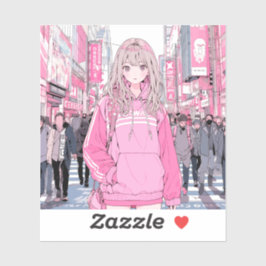 シール Seal｜Pretty Pink 寿司娘 GenerativeAI Aufkleber