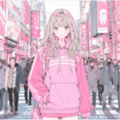 シール Seal|Pretty Pink 寿司娘 GenerativeAI Aufkleber (Vorderseite)