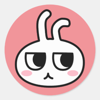 ジト目うさぎ顔シール RUNDER AUFKLEBER