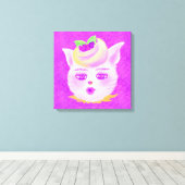 スイーツが好きな紫色の猫 LEINWANDDRUCK (Insitu (Holzboden))