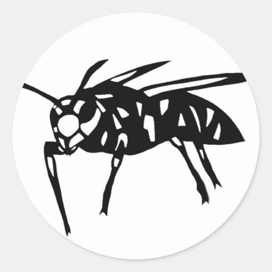 スズメバチ　グッズ　蜂　hornet; yellow jacket; wasp　切り絵 runder aufkleber (Vorderseite)