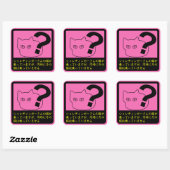 ステッカー　「シュレディンガーさんのネコ」ピンク QUADRATISCHER AUFKLEBER (Blatt)