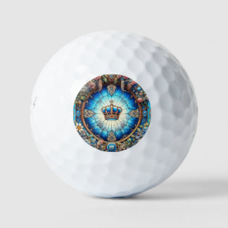 ステンドグラス調 王冠ゴルフボール GOLFBALL