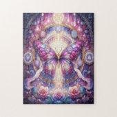 ステンドグラス風の神秘的な蝶 PUZZLE (Vertikal)