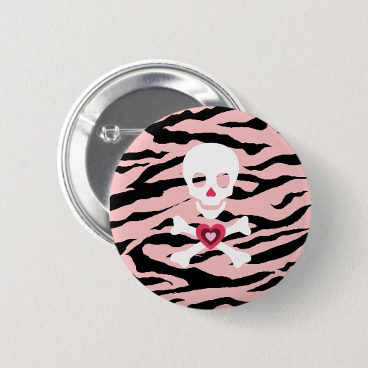 ゼブラスカル(ピンク) BUTTON (Vorne & Hinten)