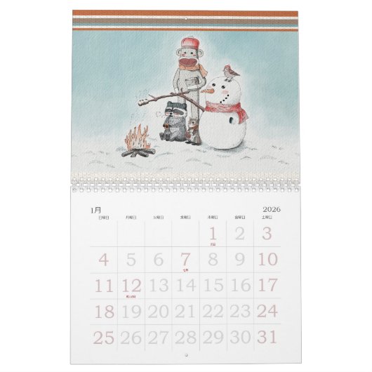 ソックモンキーと愉快な仲間たち 2021 KALENDER (Jan 2026)