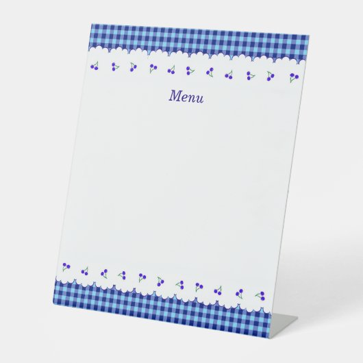 タイトル カスタマイズ チェリー チェック ブルー SOCKELSCHILD (Vorderseite)