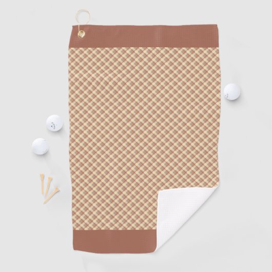 タータンチェック(ブラウン ) GOLFHANDTUCH (Insitu)