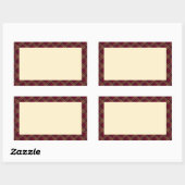 タータンチェック(ワインレッド)        RECHTECKIGER AUFKLEBER (Blatt)