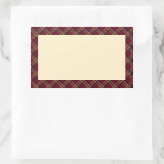 タータンチェック(ワインレッド)        RECHTECKIGER AUFKLEBER (Tasche)