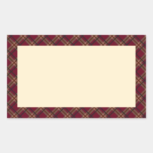 タータンチェック(ワインレッド)        RECHTECKIGER AUFKLEBER (Vorderseite)
