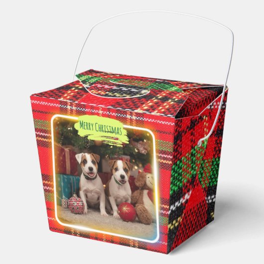 チェック柄がかわいいジャックラッセルテリアの子犬たちとクリスマス♡  GESCHENKSCHACHTEL (Vorderseite)