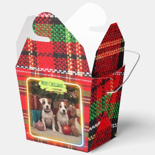 チェック柄がかわいいジャックラッセルテリアの子犬たちとクリスマス♡ GESCHENKSCHACHTEL (Offen)