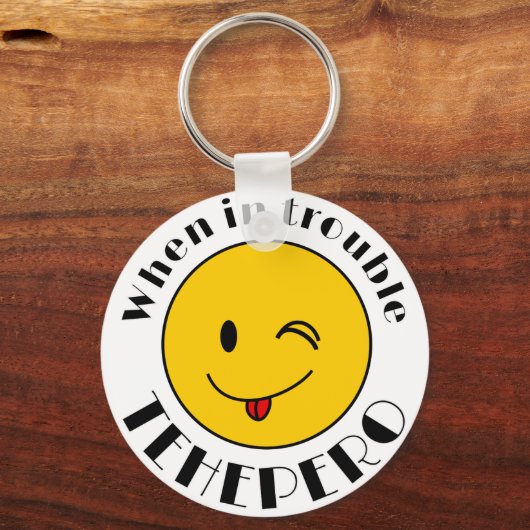 テヘペロちゃんマーク(L) キーホルダー SCHLÜSSELANHÄNGER (Vorderseite)