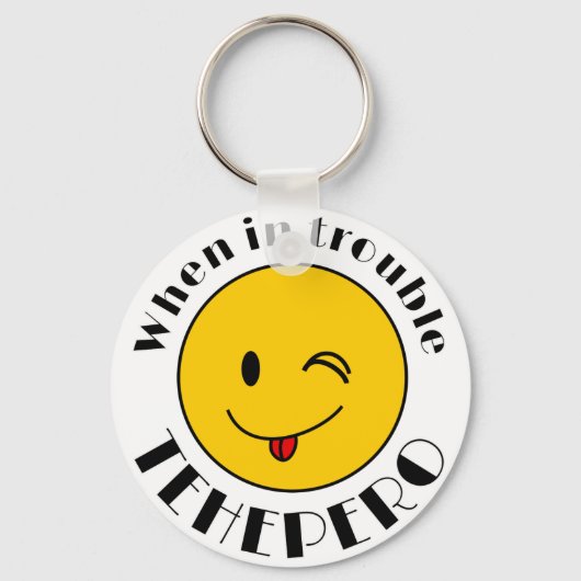 テヘペロちゃんマーク(L) キーホルダー SCHLÜSSELANHÄNGER (Rückseite)