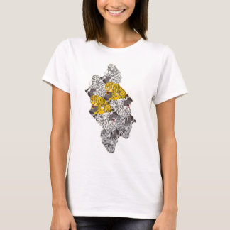 トラとコウモリ・タイルのテセレーション(YWGL_BW) T-Shirt
