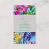 トロピカルなデザイン 水色のオシャレなカード VISITENKARTE (Rückseite)