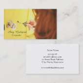 ドアの鍵穴を探している女の子のオシャレな VISITENKARTE (Vorne/Hinten)