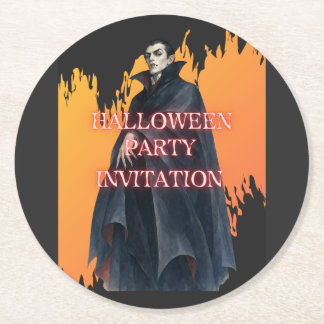 ドラキュラ伯爵のハロウィンパーティー招待 RUNDER PAPPUNTERSETZER