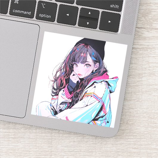 ニット帽JKシール|寿司娘 Seal GenerativeAI Aufkleber (Detail)