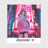 ネオンJKシール Seal|寿司娘 GenerativeAI Aufkleber (Blatt)